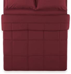 img 1 attached to 🛏️ SONIVE All Season Comforter: Luxurious Fluffy Microfiber 200gsm Bedding Duvet Insert, Burgundy King Size with 8 Corner Tabs