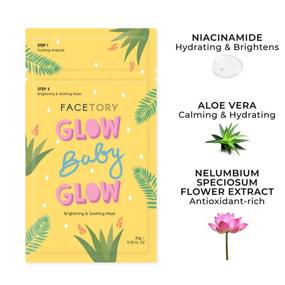 img 3 attached to 🌟 FaceTory Glow Baby Glow Niacinamide and Cica Brightening Sheet Mask - 10 Pack for Brightening, Calming, and Moisturizing Skincare