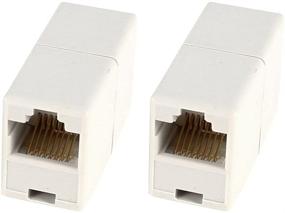img 1 attached to 🔌 Enhance Network Connections with 20 Pcs of uxcell Grey White Dual Connector RJ45 Modular Network Coupler Adapter