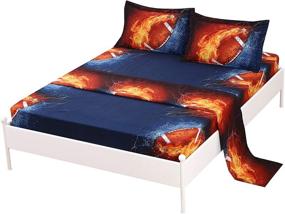 img 4 attached to 🏈 SDIII Full Size American Football Bedding Sheet Sets for Boys, Girls, and Teens - 4 Piece Sport Sheet Collection