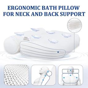 img 3 attached to 🛀 Upgraded 3D Air Mesh Spa Bath Pillow with Neck, Shoulder, and Head Support - Gugusure Bathtub Pillows, Quick-Drying, Comfortable, and Breathable - Suitable for All Bathtubs - 6 Suction Cups Included