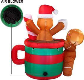 img 1 attached to 🎄 Joiedomi 6 FT Tall Gingerbread Man in Hot Cocoa Mug Inflatable: The Perfect Christmas Decoration for Indoor and Outdoor Xmas Parties!