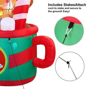 img 2 attached to 🎄 Joiedomi 6 FT Tall Gingerbread Man in Hot Cocoa Mug Inflatable: The Perfect Christmas Decoration for Indoor and Outdoor Xmas Parties!
