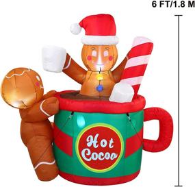 img 3 attached to 🎄 Joiedomi 6 FT Tall Gingerbread Man in Hot Cocoa Mug Inflatable: The Perfect Christmas Decoration for Indoor and Outdoor Xmas Parties!
