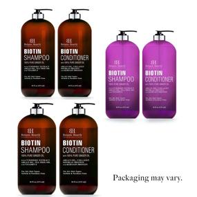 img 1 attached to 🌿 Biotin Shampoo & Conditioner Set by BOTANIC HEARTH - Boosted with Ginger Oil & Keratin for Hair Loss and Thinning Hair - Targets Hair Loss, No Sulfates, Suitable for Men and Women - 16 fl oz each (Packaging May Vary)