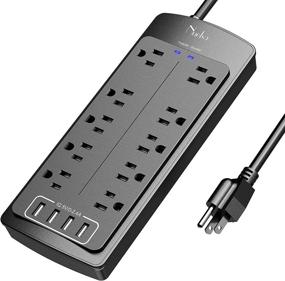 img 4 attached to Nuetsa Protector Outlets Extension Essentials Power Strips & Surge Protectors