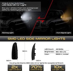 img 3 attached to 🚦 High-Quality Smoked Lens Switchback LED Side Marker Replacement for Ford F-250 F-350 Super Duty Pickup Truck Towing Mirror – VIPMOTOZ