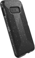 📱 speck products presidio grip + glitter galaxy s10e case, obsidian black with silver glitter/black glossy finish (124579-7572) logo