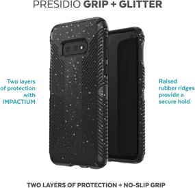 img 3 attached to 📱 Speck Products Presidio Grip + Glitter Galaxy S10e Case, Obsidian Black with Silver Glitter/Black Glossy Finish (124579-7572)