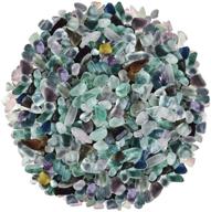 🐠 versatile 410g natural undrilled fluorite polished gravel stones: ideal for fish aquariums, air plants, diy jewelry, and more logo