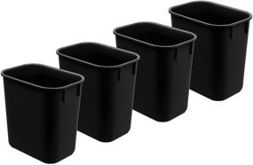 img 4 attached to 🗑️ Acrimet 13QT Plastic Wastebasket Bin - Black Color (Set of 4)