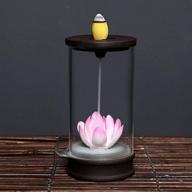 🌸 ceramic backflow waterfall incense burner - lotus flower design for a serene atmosphere - cone holder and adornment for home decor логотип