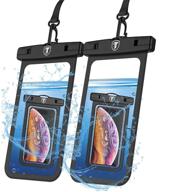 takfox 2-pack водонепроницаемый чехол для телефона samsung galaxy s21 ultra s20 plus s10+ s9 s8 s7 j7 j3, note 20 ultra 10 9 8, a01 a12 a20 a11 a21 a51 a71 a32 a42 a52 a72 5g - черный, сухой чехол для мобильного телефона. логотип