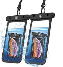 img 4 attached to Takfox 2-Pack Waterproof Phone Pouch for Samsung Galaxy S21 Ultra S20 Plus S10+ S9 S8 S7 J7 J3, Note 20 Ultra 10 9 8, A01 A12 A20 A11 A21 A51 A71 A32 A42 A52 A72 5G - Black Dry Bag Cell Phone Case