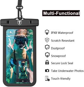 img 2 attached to Takfox 2-Pack Waterproof Phone Pouch for Samsung Galaxy S21 Ultra S20 Plus S10+ S9 S8 S7 J7 J3, Note 20 Ultra 10 9 8, A01 A12 A20 A11 A21 A51 A71 A32 A42 A52 A72 5G - Black Dry Bag Cell Phone Case