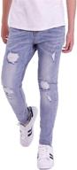 👖 stylish gingtto boys skinny jeans: stretch slim fit denim pants for kids logo