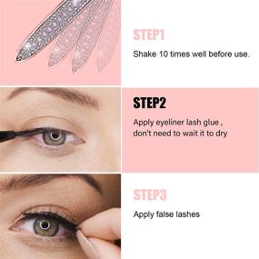 img 3 attached to 💧 AHNIK Eyeliner Lash Glue: Latex-Free, Strong Hold, Waterproof, Sensitive Eyes-Friendly Eyelash Glue Pen for False Lashes (1P, Black)