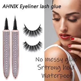 img 2 attached to 💧 AHNIK Eyeliner Lash Glue: Latex-Free, Strong Hold, Waterproof, Sensitive Eyes-Friendly Eyelash Glue Pen for False Lashes (1P, Black)