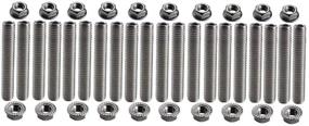 img 4 attached to 🔧 Dewhel 20-Piece Stainless Exhaust Manifold Stud Kit for Ford 6.8 Liter V10 Super Duty Manifolds