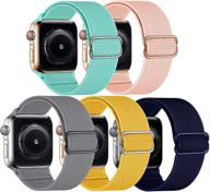 📲 feiyold 5 packs stretchy solo loop bands: adjustable, stylish wristbands compatible with apple watch series 6/5/4/3/2/1/se - unisex logo