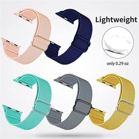 img 3 attached to 📲 FEIYOLD 5 Packs Stretchy Solo Loop Bands: Adjustable, Stylish Wristbands Compatible with Apple Watch Series 6/5/4/3/2/1/SE - Unisex