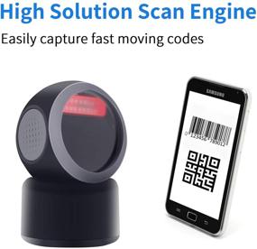 img 2 attached to 🔍 Alacrity 2D 1D QR Desktop Barcode Scanner - Omnidirectional Hands Free USB Wired Barcode Reader - Capture Codes on Screen - 3300DW, Black
