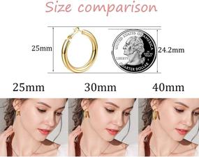 img 1 attached to 💎 Cocadant 3 Pairs Chunky Gold Hoop Earrings: Hypoallergenic & Lightweight in Rose Gold, Silver for Women and Girls - 14K Real Gold Plated