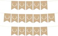 andaz press tan deer antlers hanging pennant party banner - 🦌 9-feet, 1-set, paper decorations with string - decorate your party with style! логотип