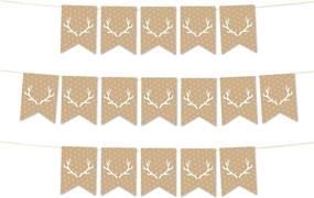 img 4 attached to Andaz Press Tan Deer Antlers Hanging Pennant Party Banner - 🦌 9-Feet, 1-Set, Paper Decorations with String - Decorate Your Party with Style!