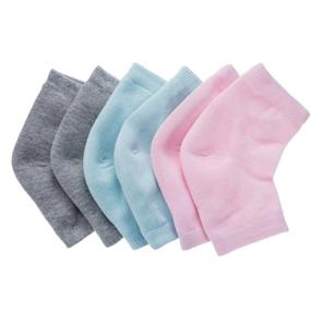 img 4 attached to Bememo Soft Ventilate Gel Heel Socks: Open Toe Socks for Moisturizing Dry Hard Cracked Skin - Day and Night Care, 3 Pairs (Pink, Turquoise, Grey)