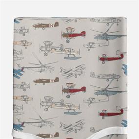 img 2 attached to 🛩️ SEO-Optimized: Glenna Jean Fly-by Diaper Changing Pad with Grey Cover and Airplane Print
