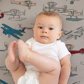 img 3 attached to 🛩️ SEO-Optimized: Glenna Jean Fly-by Diaper Changing Pad with Grey Cover and Airplane Print