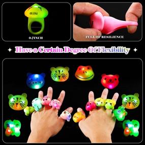 img 2 attached to 🎉 48-Piece LED Light Up Bumpy Rings Party Favors for Christmas: Flashing Jelly Animal Rings that Glow in the Dark- Ideal for Prizes, Treasure Box Toys, Birthday, Classroom Rewards, and Glow Party Supplies