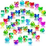 🎉 48-piece led light up bumpy rings party favors for christmas: flashing jelly animal rings that glow in the dark- ideal for prizes, treasure box toys, birthday, classroom rewards, and glow party supplies logo