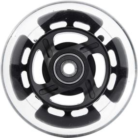 img 1 attached to 🛴 AOWISH 100mm Light Up Scooter Wheels Pair: LED Flashing Replacement Wheels with ABEC-9 Bearings for Razor Kick Scooters - Black