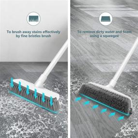 img 3 attached to 55'' Firm and Long Handle Floor Scrub Brush with Squeegee - All Purpose Scrubber for Bathroom, Kitchen, Patio, Wall, and Deck - Extra Shower Cleaning Brush