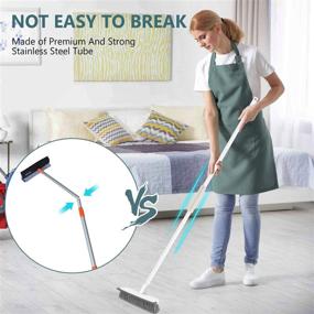 img 2 attached to 55'' Firm and Long Handle Floor Scrub Brush with Squeegee - All Purpose Scrubber for Bathroom, Kitchen, Patio, Wall, and Deck - Extra Shower Cleaning Brush