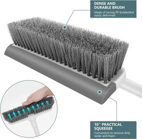 img 1 attached to 55'' Firm and Long Handle Floor Scrub Brush with Squeegee - All Purpose Scrubber for Bathroom, Kitchen, Patio, Wall, and Deck - Extra Shower Cleaning Brush