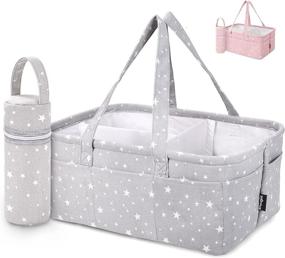 img 4 attached to 👶 StarHug Baby Diaper Caddy: Large Nursery Storage Bin with Bonus Bottle Cooler - The Ultimate Baby Shower Basket and Travel Tote Bag for Newborns