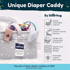 img 3 attached to 👶 StarHug Baby Diaper Caddy: Large Nursery Storage Bin with Bonus Bottle Cooler - The Ultimate Baby Shower Basket and Travel Tote Bag for Newborns