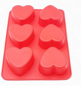 img 1 attached to 🎁 X-Haibei Love Gift 6 Heart-shaped Silicone Mold for Lotion Bars, Soap, Bath Bombs, Cake Muffin Baking – Deep Cavity, 4oz per Cell