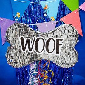 img 3 attached to 🐶 Puppy Birthday Party Supplies - Dog Bone Piñata, Woof Theme (16.75 x 10 x 3 Inches)