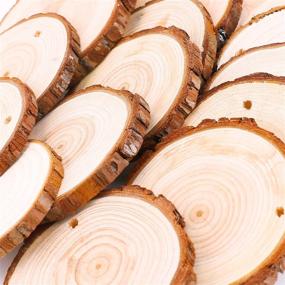 img 1 attached to 🌲 Fuyit Натуральные деревянные колодки: 20 шт. 3.5-4 дюйма Набор деревянных материалов для ремесел и рождественских украшений