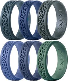 img 1 attached to 💍 KAUAI Silicone Rings for Women: Elegant, Stackable, Thin, Soft Wedding Bands