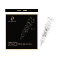 💉 biomaser 10pcs sterilized permanent makeup cartridge needles - tattoo needle set for t100 p1 x1 machine pen, suitable for eyebrow, eyeliner, and lip (3rl-0.25mm) logo