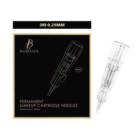 img 4 attached to 💉 BIOMASER 10PCS Sterilized Permanent Makeup Cartridge Needles - Tattoo Needle Set for T100 P1 X1 Machine Pen, Suitable for Eyebrow, Eyeliner, and Lip (3RL-0.25MM)