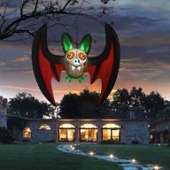 🦇 halloween decorations: 5 ft inflatable hanging giant wing bat with led lights – perfect for indoor/outdoor parties, yard, garden, patio, lawn halloween blow ups логотип