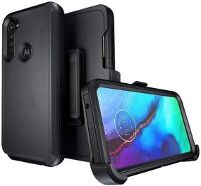 img 2 attached to Rugged Black Case with Belt Clip and Kickstand for Moto G Stylus/G Power - Heavy Duty Shockproof Shield Cover 2020