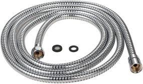 img 4 attached to 🚿 PURELUX 100 Inch Extra Long Shower Hose for Handheld Shower Head - Brass Fittings, Stainless Steel Chrome Finish - 8ft 4in