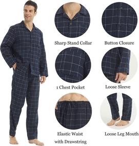 img 1 attached to 👘 Flannel Pajama Sleeve Sleepwear Lounge Set